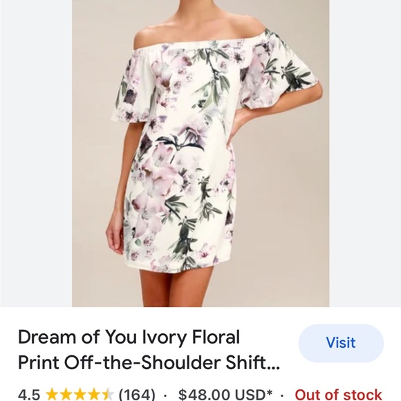 Lulus Dream of you off shoulder shift dress - Picture 3 of 7